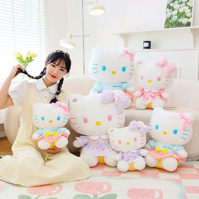 Hello Kitty 30/40/50cm Cartoon Plush Doll Toys Kawaii Plushes Anime Stuffed Animals Cute Plushies Sanrio Cat Toy Gift велобандана buff original buff hello snowy jr см 50cm 55cm 81737