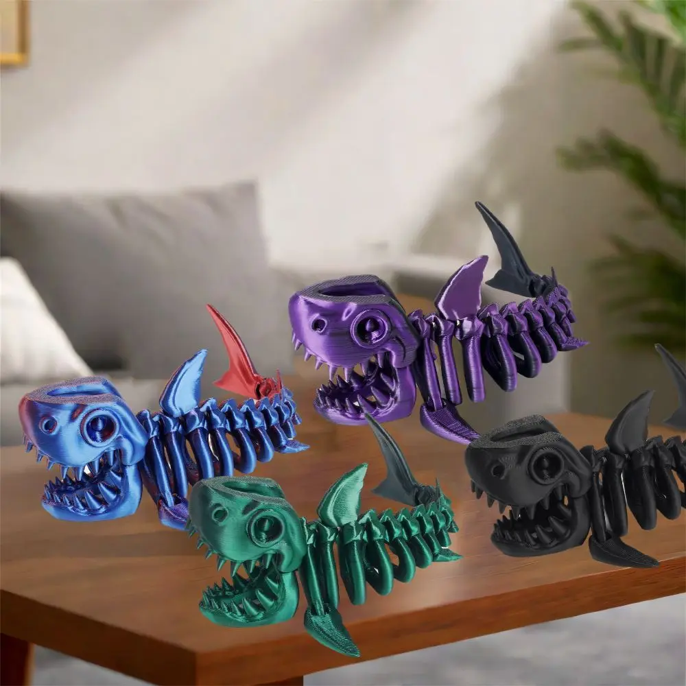 Description Picture 3 of itemPLA Plastic 3D Printed Shark Model Multi-jointed Movable Realistic 3D Printed Shark Bones Decorative Handmade Simulation Shark