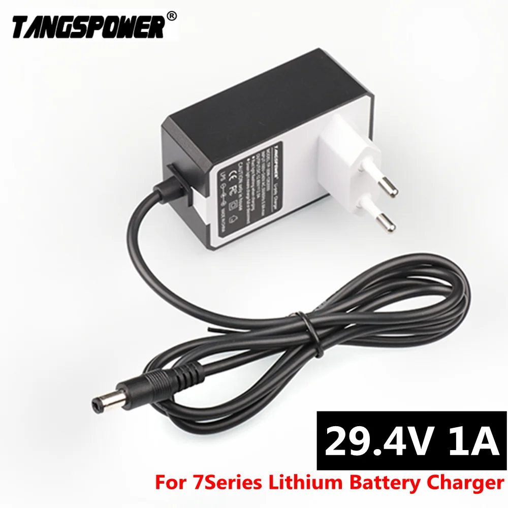 

Output 29.4V 1A Lithium Battery Charger Input AC100-240V for 7Series Li-ion Battery pack Portable Wall Charger DC 5.5mm*2.1mm