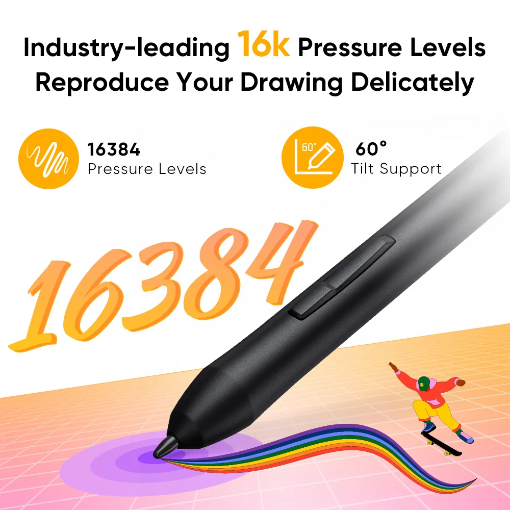 XPPen Deco 640 Graphics Pen Tablet 16384 Pressure Level 60° Tilt Support 8 shortcut keys for PC Android Game osu - Image 2