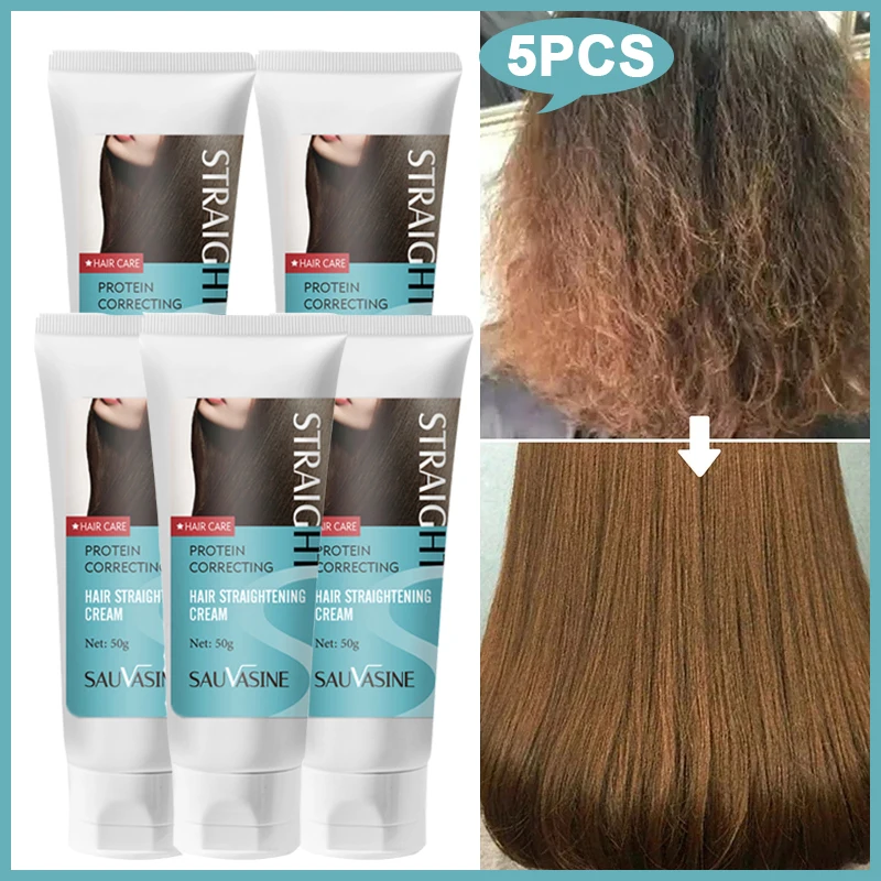 5PCS Professional Keratin Smoothing Hair Treatment Repair Damaged Hair Permanent Straightening Cream Care Product 50g
