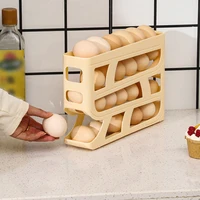 ABS Refrigerator Side Door Storage Box Automatic Egg Dispenser For Automatic Rolling Egg Dispenser Gray 4-layer 2