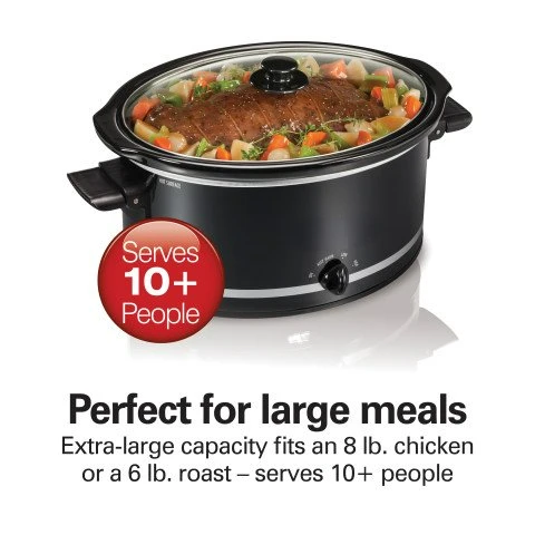 Slow Cooker, Extra-Large Capacity, Serves 10+, 8 Quarts, Black