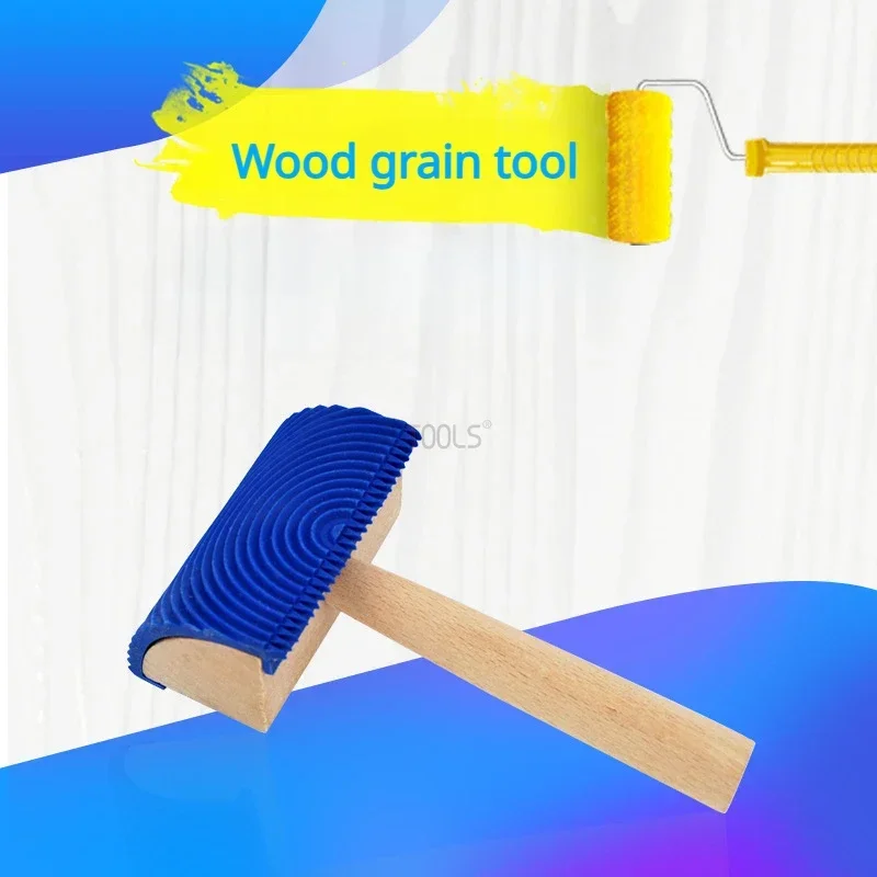 

DIY Wood Grain Tool Set Paint Wood Graining Pattern Stamp Grain Construction Rubber Tool Brush Wall Art Lacquer Hand Implement