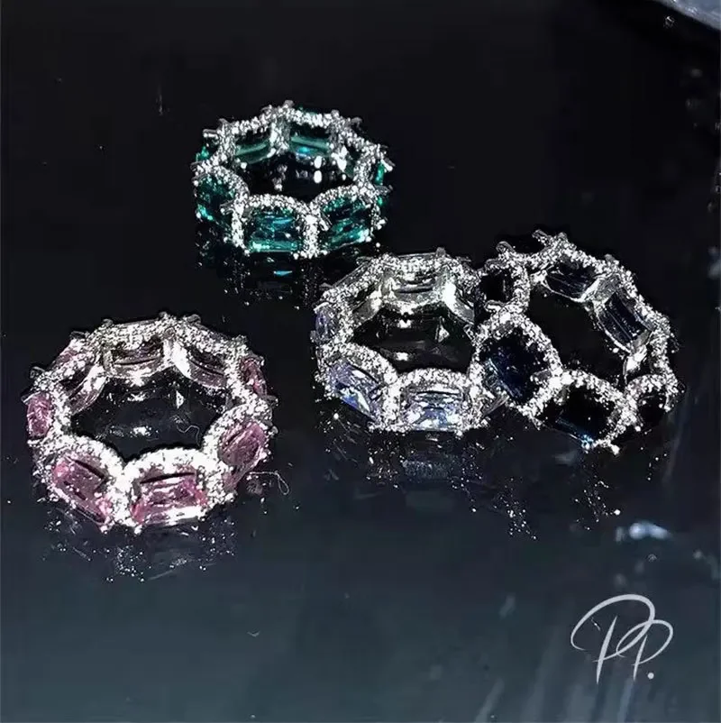 

Colorful Gemstones European and American Ins Rings for Women's Fashion High-end Trendy Rings with Advanced Design