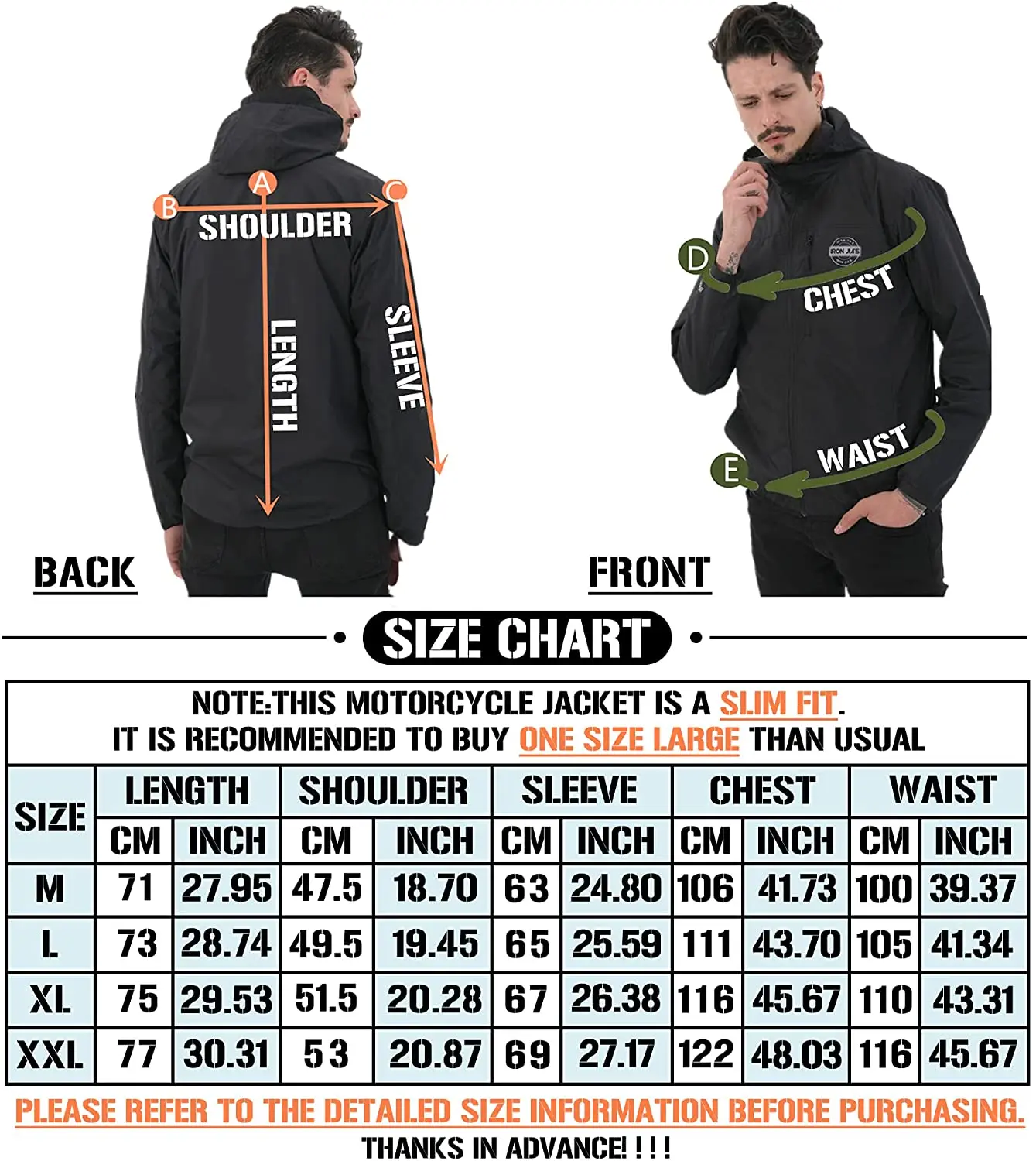 IRON JIA'S Veste moto homme homologué CE protection, Blouson moto