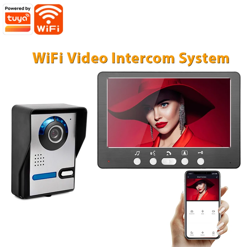 7-Inch 1080P High-Definition Tuya Wifi Video Intercom Doorbell Night Vision Rain Proof Remote Monitoring Unlocking Video Shootin