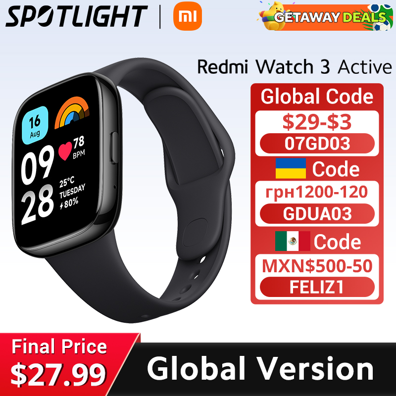  【Xiaomi Redmi Watch 3 Active】Global Version Smartwatch Blood Oxygen Monitor 1.83'' LCD Screen 12 Days Battery Life 