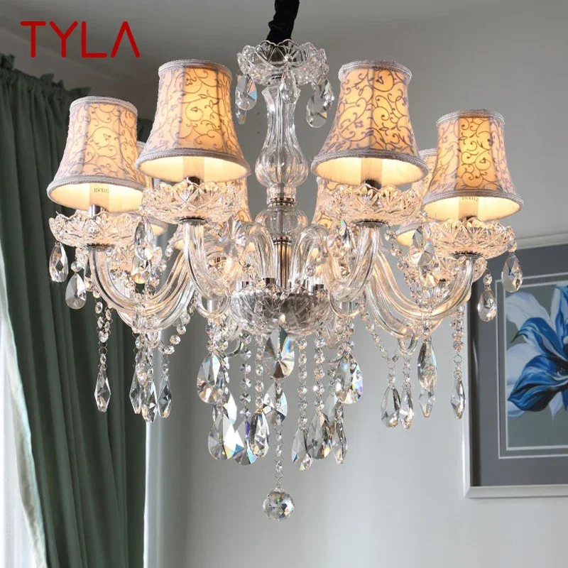 

TYLA Luxurious Style Crystal Pendant Lamp European Candle Lamp Art Living Room Restaurant Bedroom Villa Chandelier
