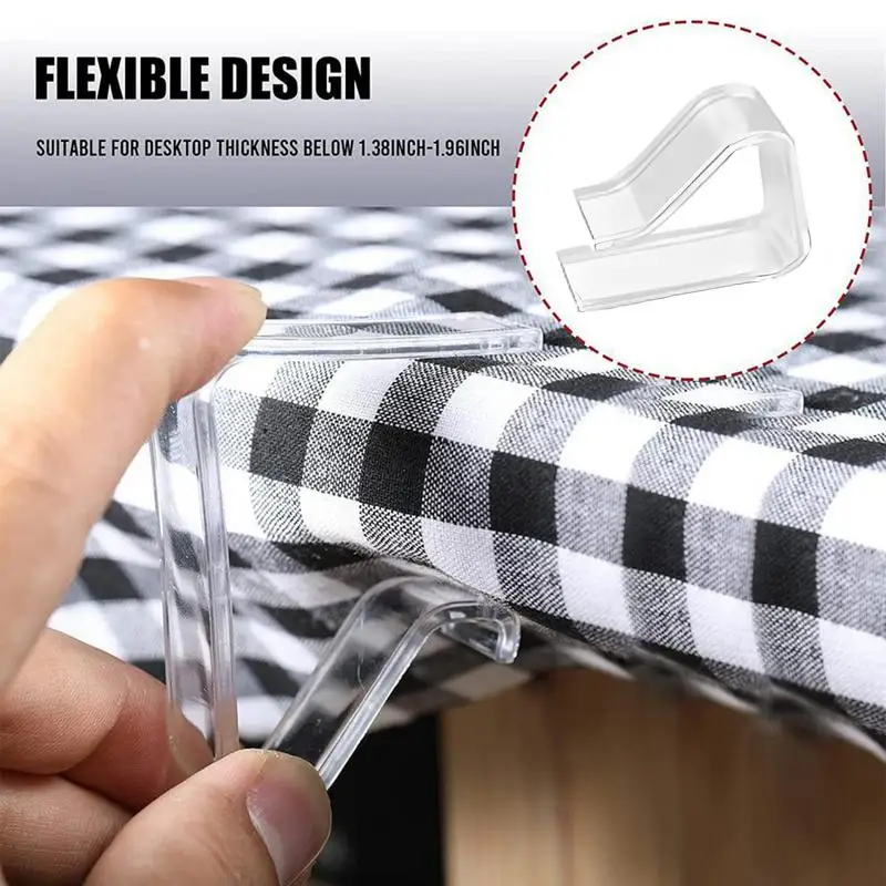 12pcs Tablecloth Clips Holders Transparent Holder Clips Windproof Table Cover Clamps For Restaurant Party Wedding Graduation 2