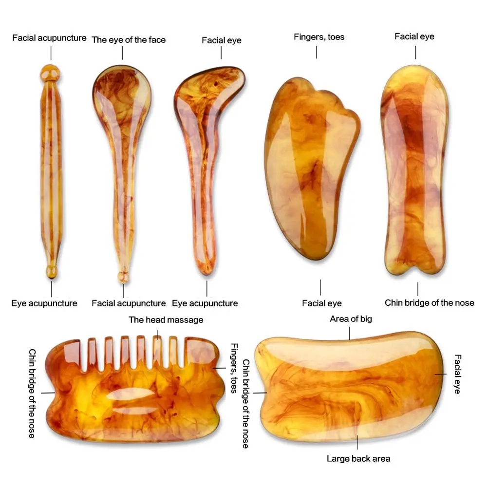 Resin Slimming Skin Care Tool Beauty Physical  Facial Scraping Scraper Massage Comb Face Massager Gua Sha Board