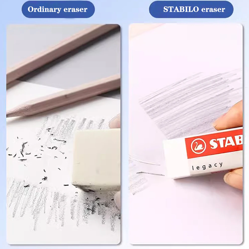 독일 Stabilo 지우개, 1186 학생 드로잉 하이라이트, 깨끗하고 부드러운 흰색 지우개, 어린이 학교 용품, 미술 문구, 5 개