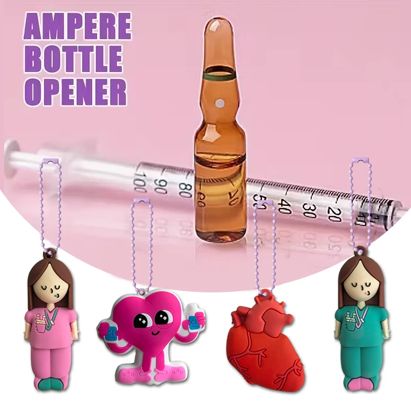 새로운 1PC 앰플 병따개 키체인 주사기 모양 커터 간호사 의사 앰플 병따개 보조 약병 파괴 도구