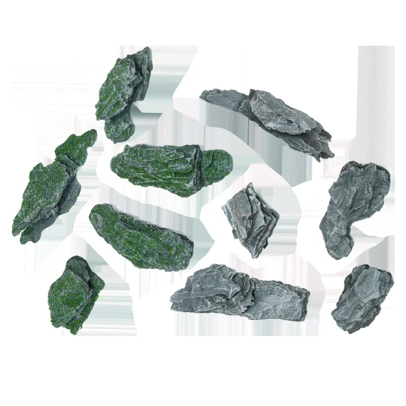 마이크로 조경석 블록 모델 시뮬레이션 석가산 자재 모래 테이블 레이아웃용 불규칙한 이끼 돌 디오라마 액세서리 5개