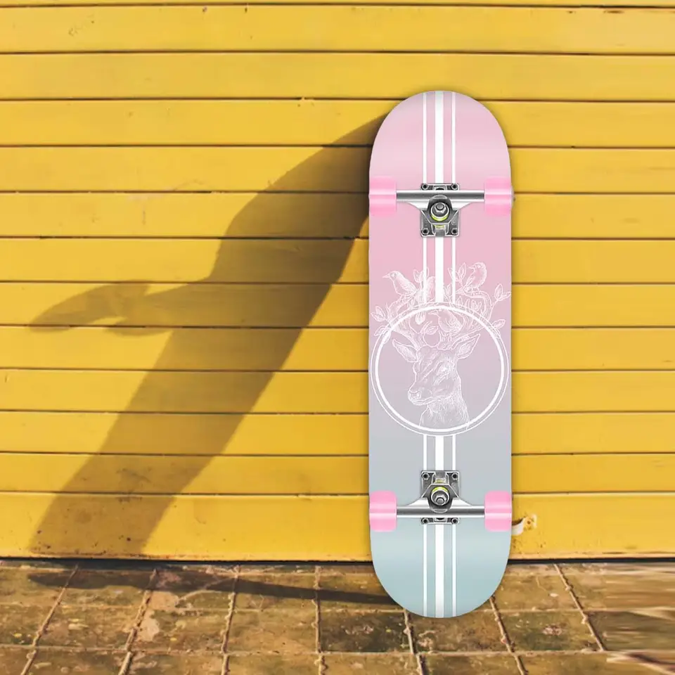 SCOPS Skateboard Shortboard 66 X 20,3 Cm – 8 Strati In Acero/Betulla/Faggio, Per Principianti E Professionisti, Stampa Full