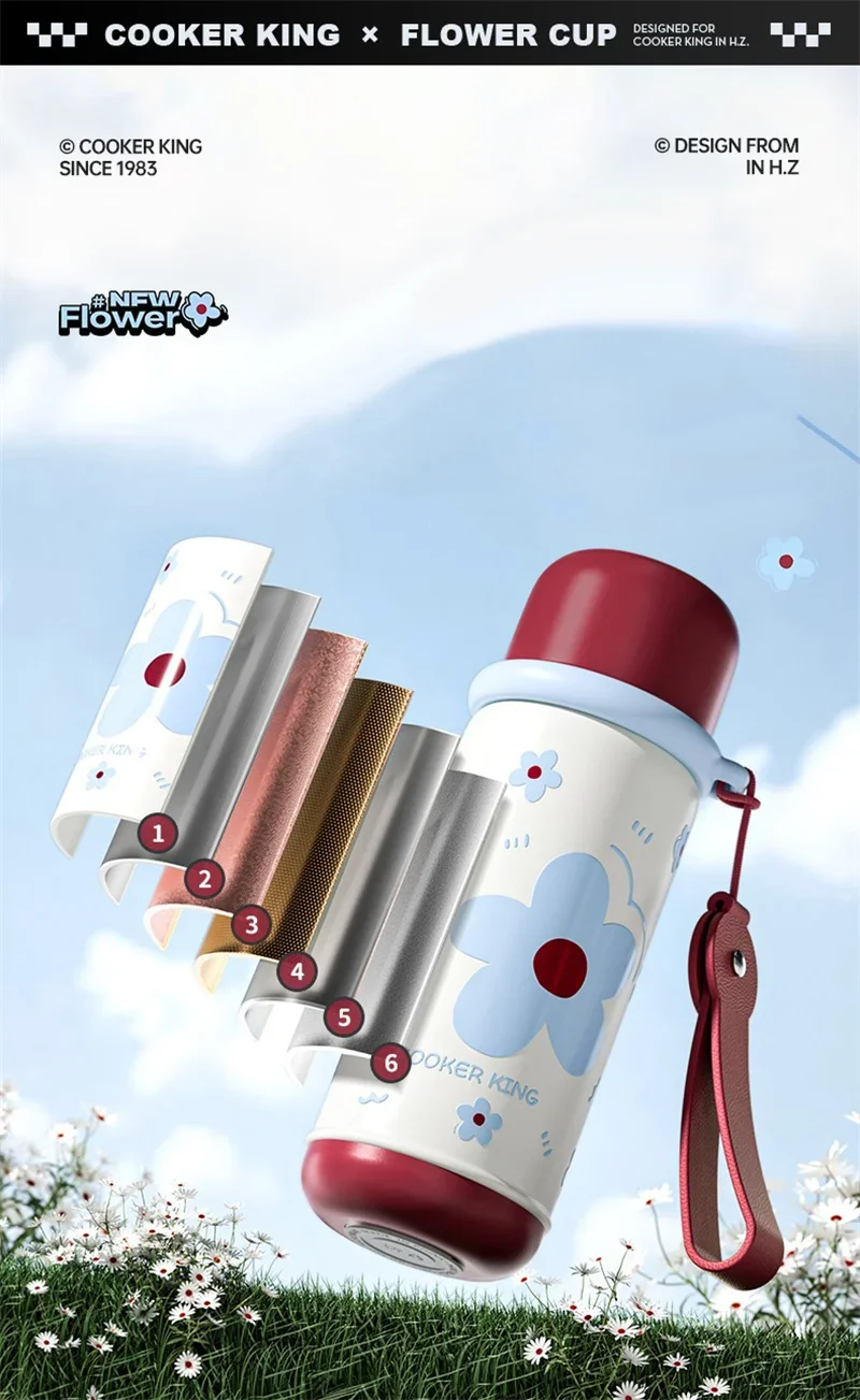 Description Picture 6 of itemCOOKER KING 540ML Insulated Vacuum Flasks 316 Stainless Steel Thermos Cup for Children Students Insulation and Cold Water Bottle