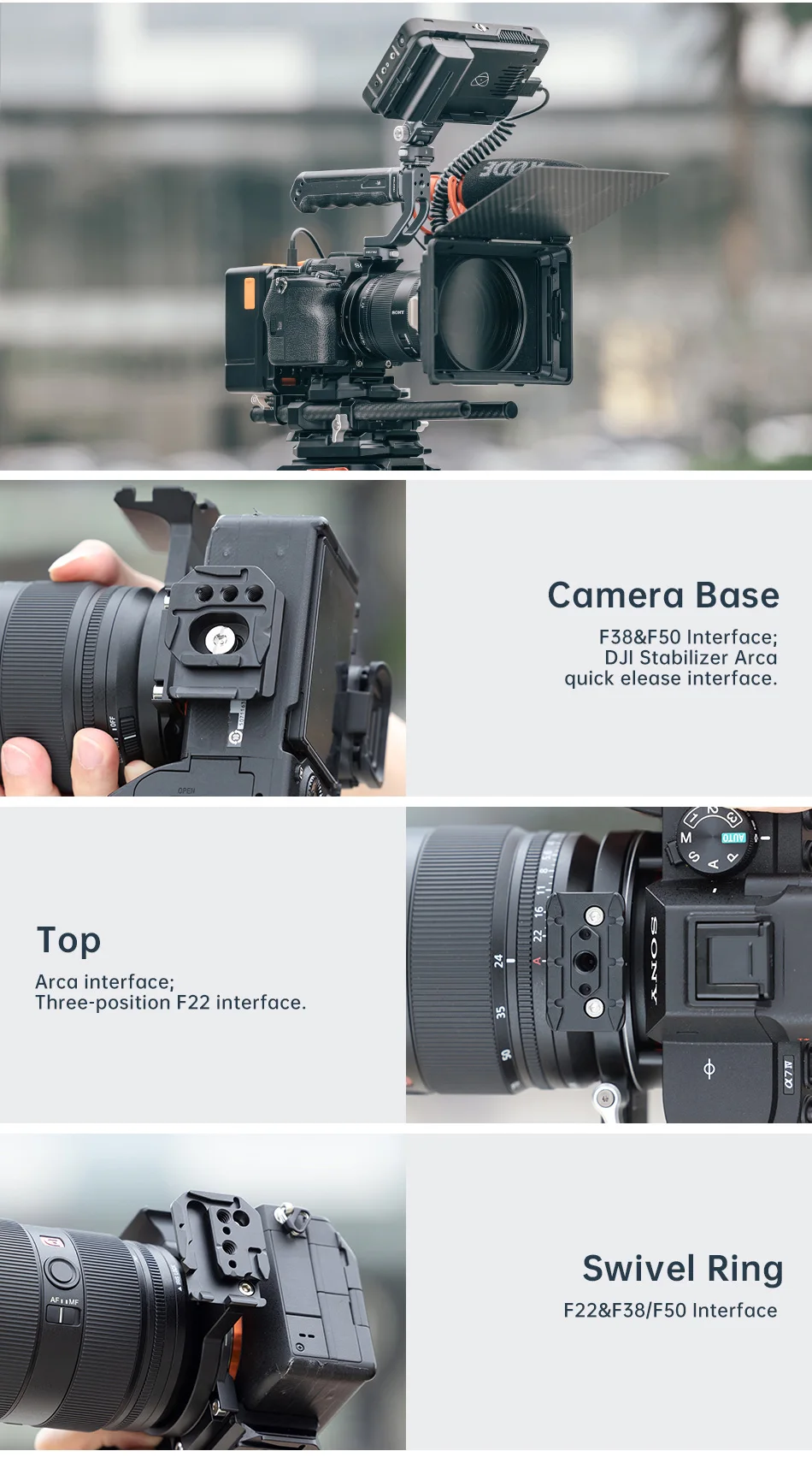 Description Picture 6 of itemFALCAM 3304 F22&F38&F50 horizontal-to-vertical quick release circular half cage For Iconic Brand Cameras