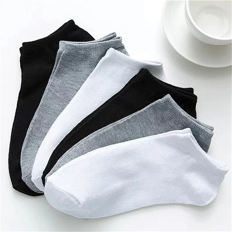 10 Pairs Women/Men Boat Socks Solid Color Casual Breathable Invisible Low Cut Silicone Non-slip Summer No-show Ankle Socks