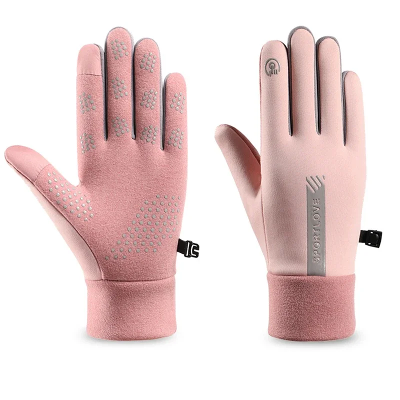 Women Cycling Bike Thermal Cold Resistance Wind Waterproof Bicycle Winter Gloves Outdoor Running Skiing Mittens