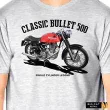 

Retro Classic Royal Enfield Bullet 500 Inspired Motorcycle T-Shirt. Summer Cotton Short Sleeve O-Neck Mens T Shirt New S-3XL
