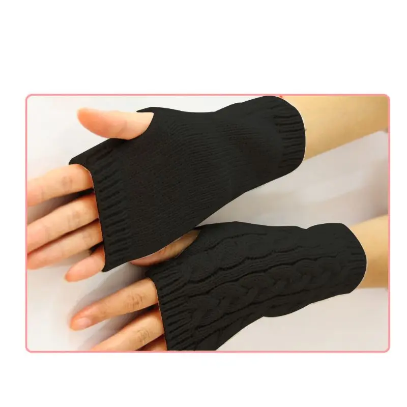 

2023 New Ladies Girl Mitten Winter Unisex Arm Warmer Elbow Long Fingerless Knit Gloves