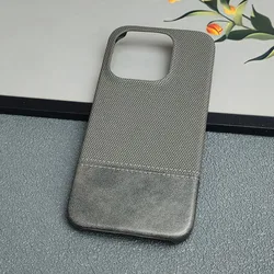 Custodia per telefono in cotone e lino opaco di lusso con contrasto di colori - Cover protettiva
