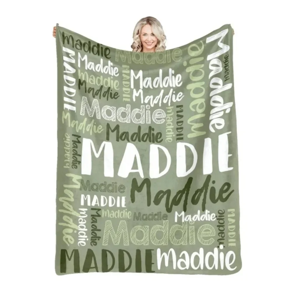 30 Colors Personalized Name Flannel Blanket For Girls Boys Letter Monochrome Customized Baby Adult Name Blanket Birthday Gift 2
