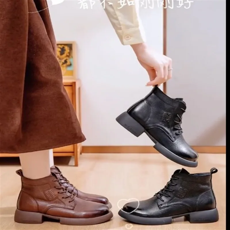 

Женские ботинки из искусственной кожи, лоферы на плоской подошве, удобные мокасины, обувь для весны и осени, 2024