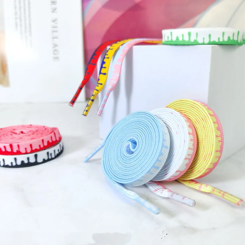 Fashion Af1 Shoelaces for Sneakers Rainbow ice Cream Flat Shoelace Rope Laces Shoes Strings 120/140/160CM Width 0.8cm 1Pair shoe laces,shoe accessories