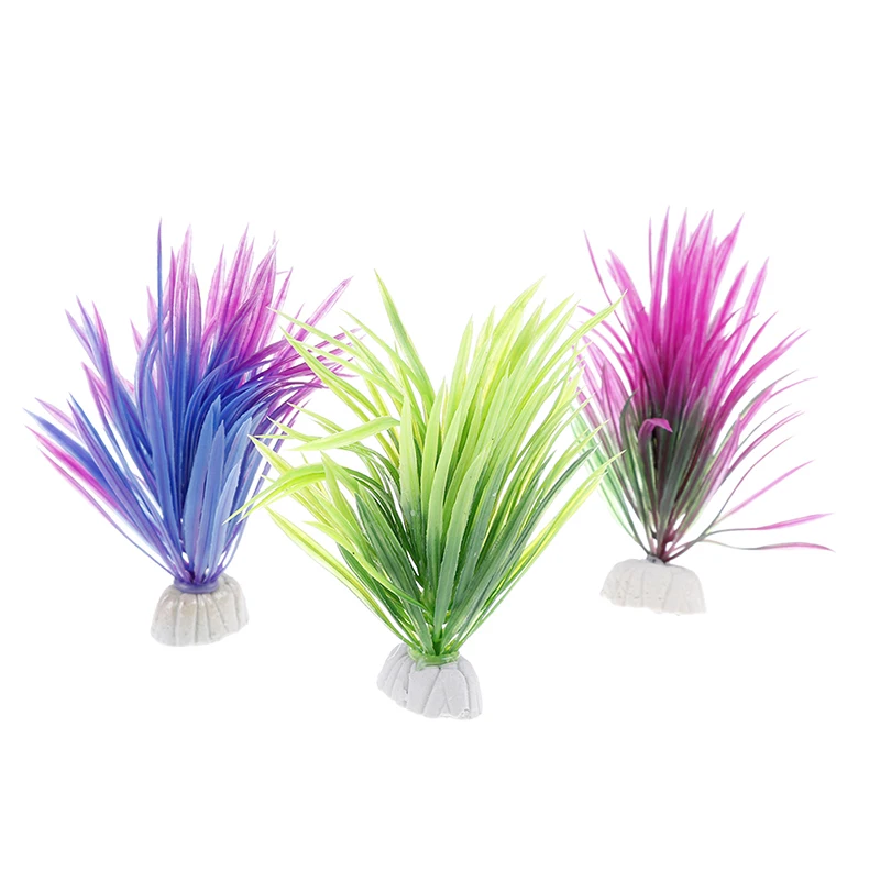 1PC Ornament Artificial Green Plant Grass Fish Tank Aquarium Fake Plastic Decor