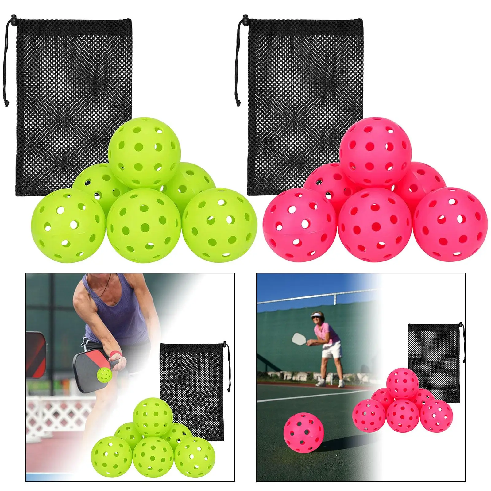 

6Pcs Pickleball Balls Practice for Sanctioned Tournament Play Outdoor Courts