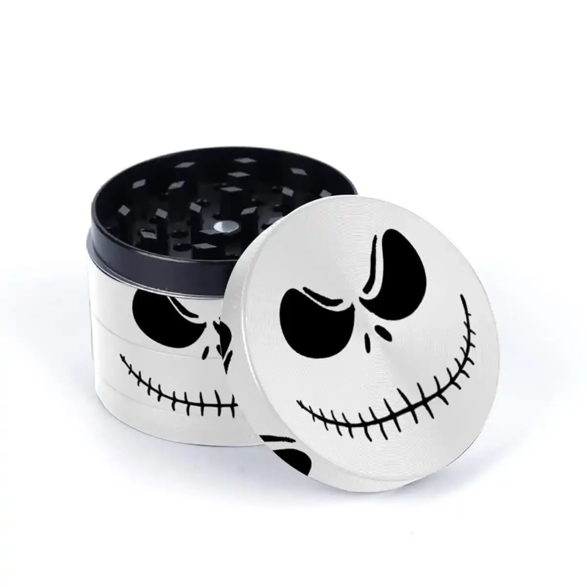2" Black Skeleton Picture Metal Herb Grinder 3