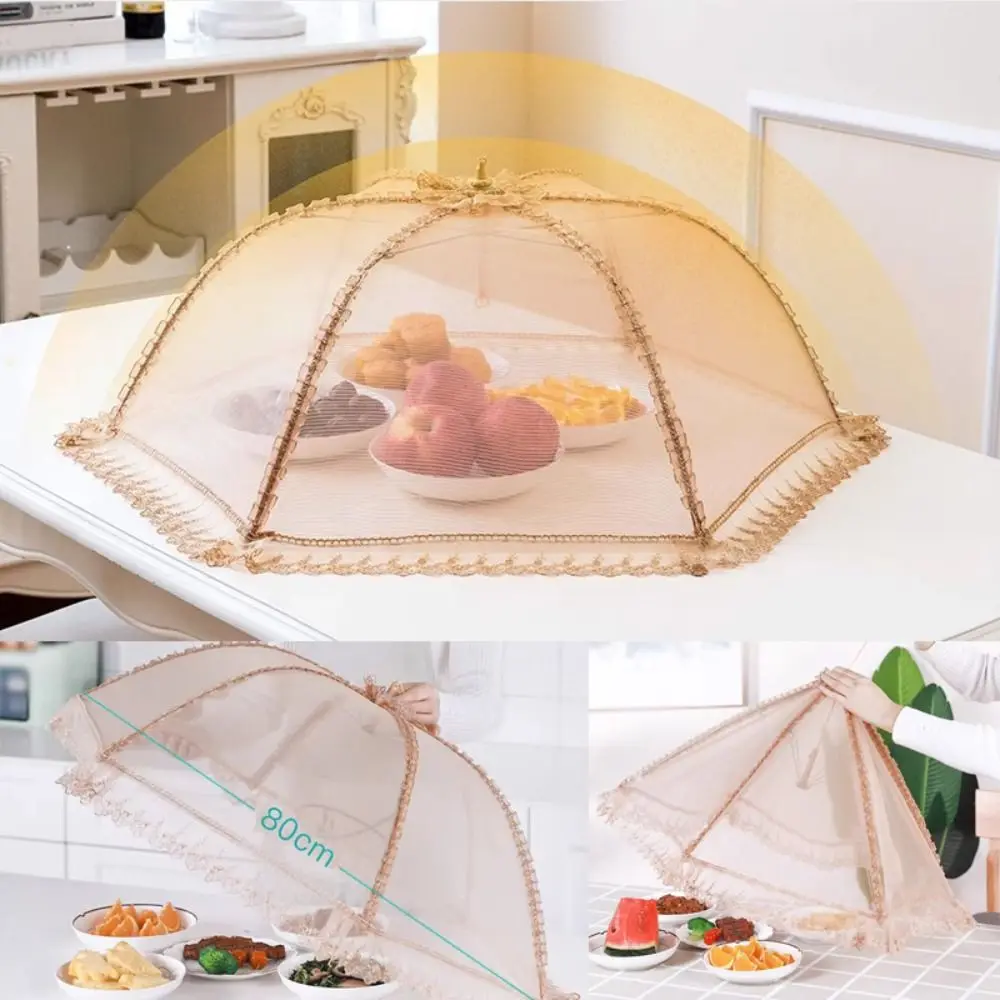 Mesh Food Cover Fashion Hexagon Foldable Dining Table Organization Classy Umbrella Style Meal Cover