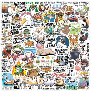 50 pezzi di cartoni animati divertenti citazioni ispiratrici inglesi animali graffiti adesivi telefono fai da te chitarra laptop notebook valigia tazza adesivo