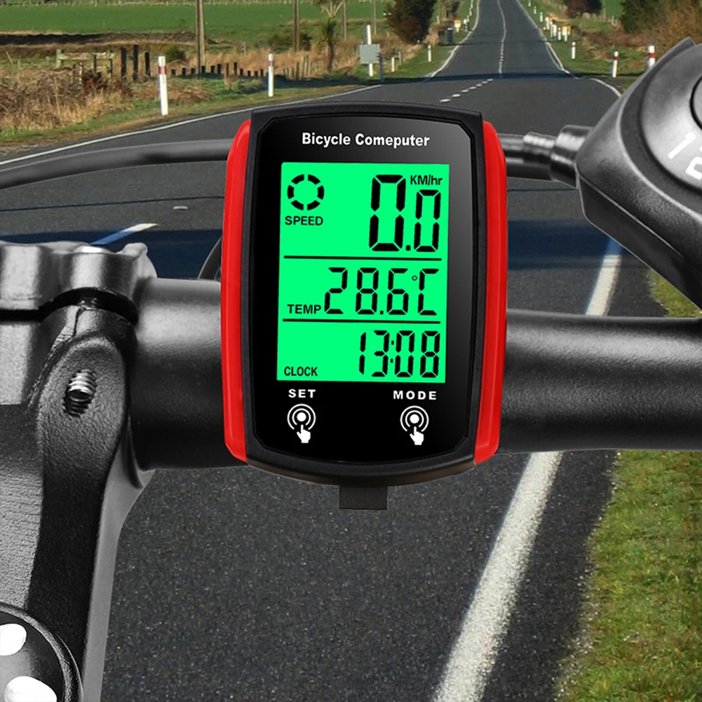 

Waterproof Bicycle Wired Speedometer Bike LCD Computer Speed Odometer English Cycling Speed Counter Code Table Bicycle Parts