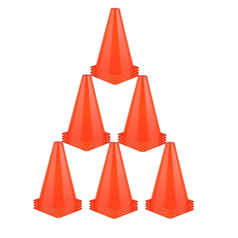 

24Pcs 7 Inch Traffic Cones,Soccer Cones Agility Field Marker Training Cones For Basketball Football Skating Practice