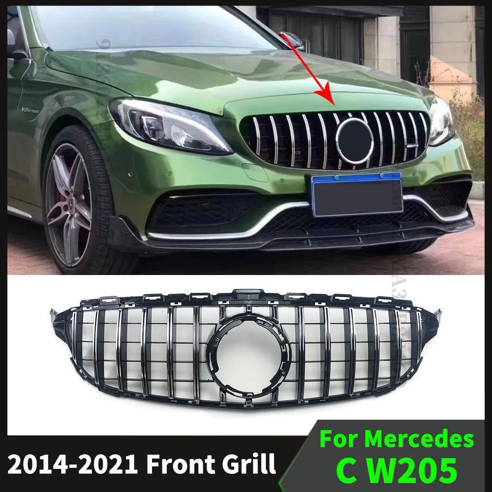 

Sport GT Style Hood Mesh Front Inlet Grille Bumper Grill For Mercedes W205 C205 S205 Benz C 2014-2021 Tuning Accessories Kit