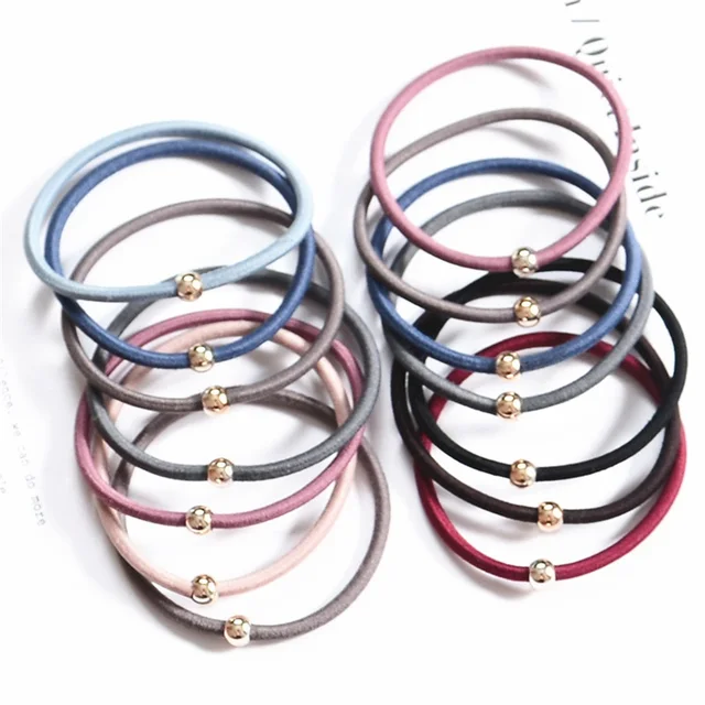 10PCS Girls Elastic Hair Rubber Bands Headbands Metallic Women Ponytail Hairpin Hair Accessories Headband
