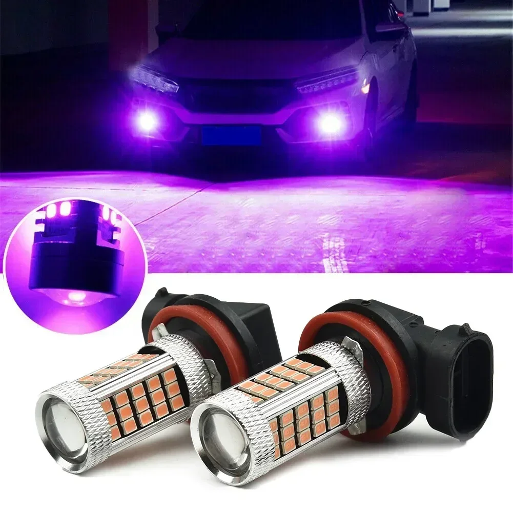 2pcs 자동차 안개 램프 21-SMD H11 H8 H9 Led 램프 전구 12V 핑크 ..