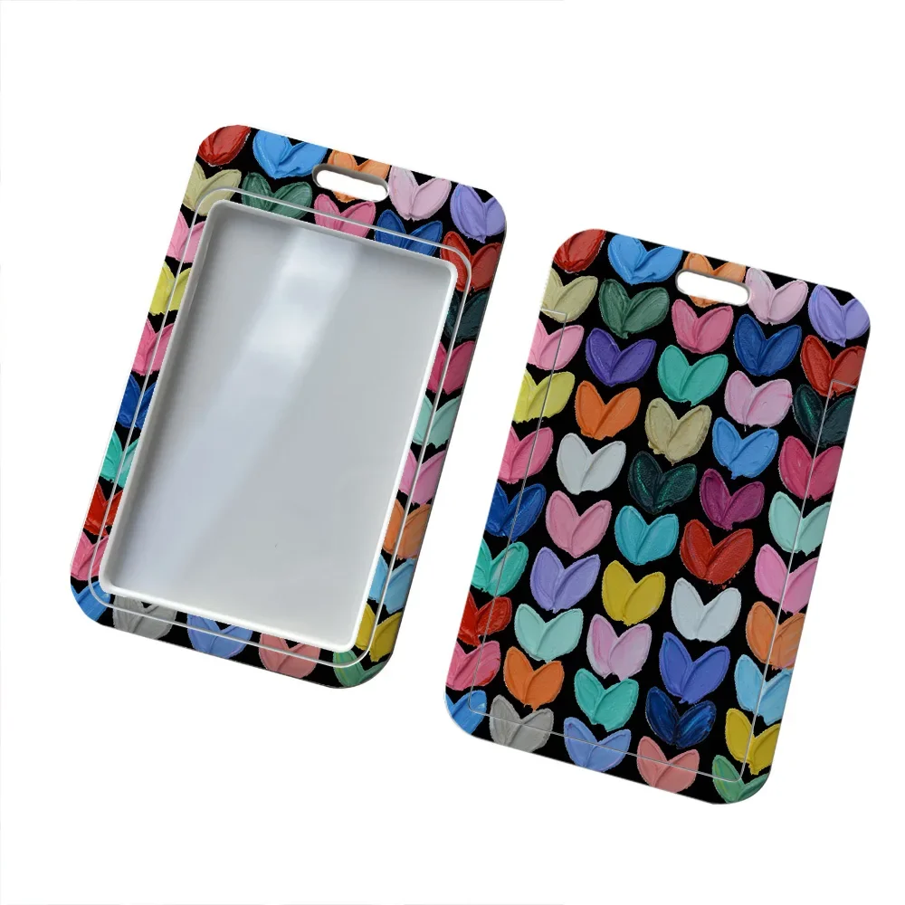 100 Styles Love Marble Pattern Keychain And Pass Card Holder