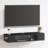 Floating TV Stand, Wall Mounted Entertainment Center and Cabinet Shelf, Console for DVD Player,for Bedroom, Living Room (Black) 1