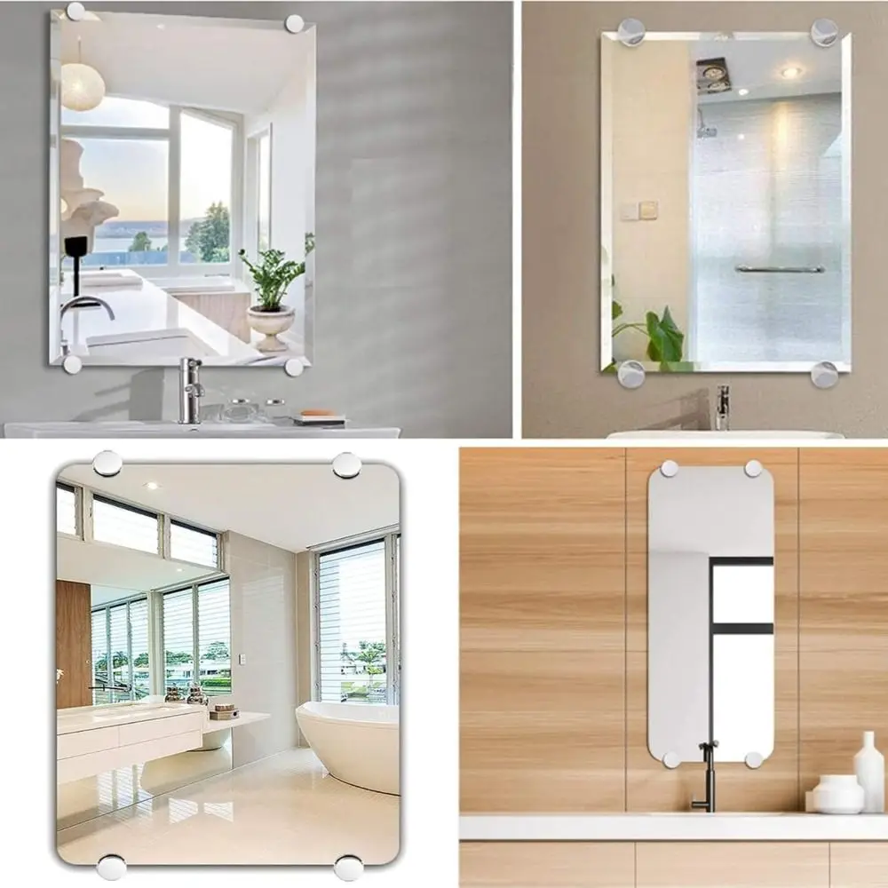 【Value Bundle】 New Zinc Alloy Mirror Clip Silver Mirror Fasteners Mirror Fixing Nails Kitchen Cabinet.