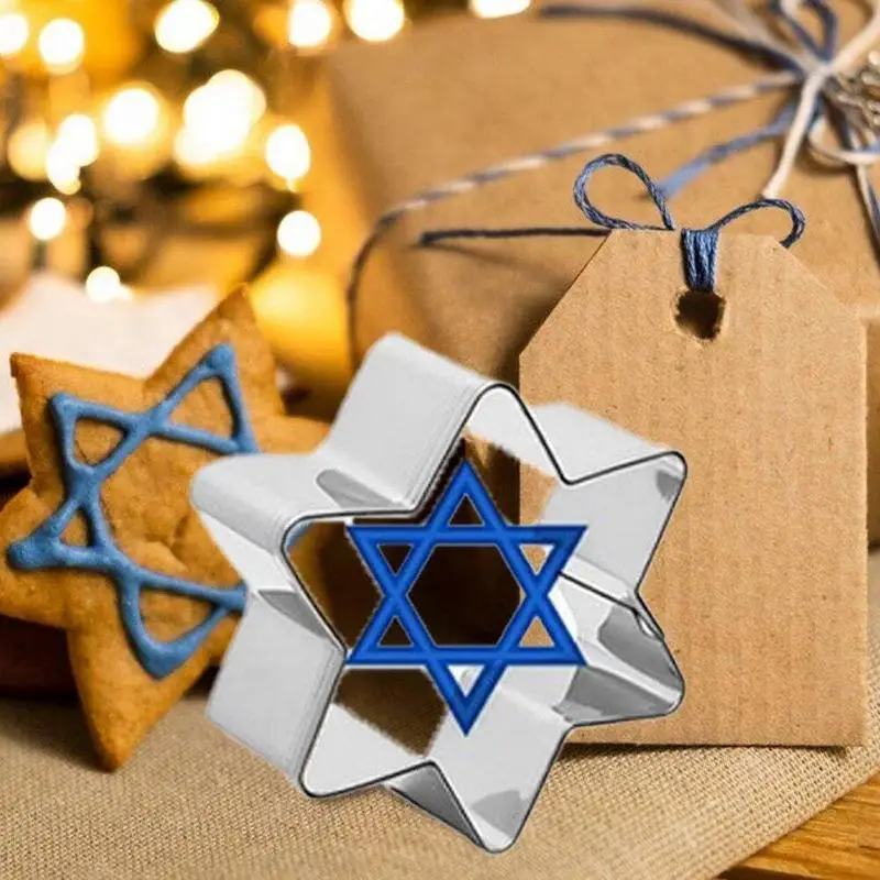 Cookie Cutter Baking Mold Cookie Mould 5pcs Hanukkah Cookie Mould Cookie Tools Jewish Day Set Stainless Steel Gyro Book Roll Die Cutting Molds
