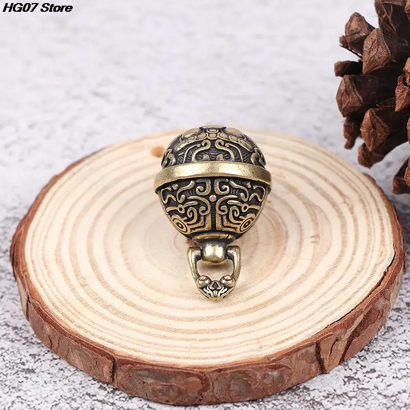 1PC Lucky Brass Handicraft Die Casting Drop Bell Key Car Button Wind Bell Sect Bronze Creative Gift Fengshui Home Pendant Vintage Jingle Bells Wind Bell Pendant