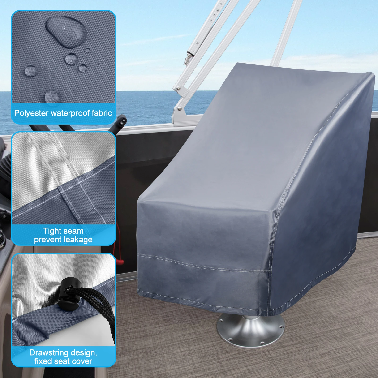 Chair Seat Cover Boat Seat Cover Waterproof Oxford Cloth Boat Seat Protective Covers Heavy-Duty Pontoon Chair Protective Covers Foldable Pontoon