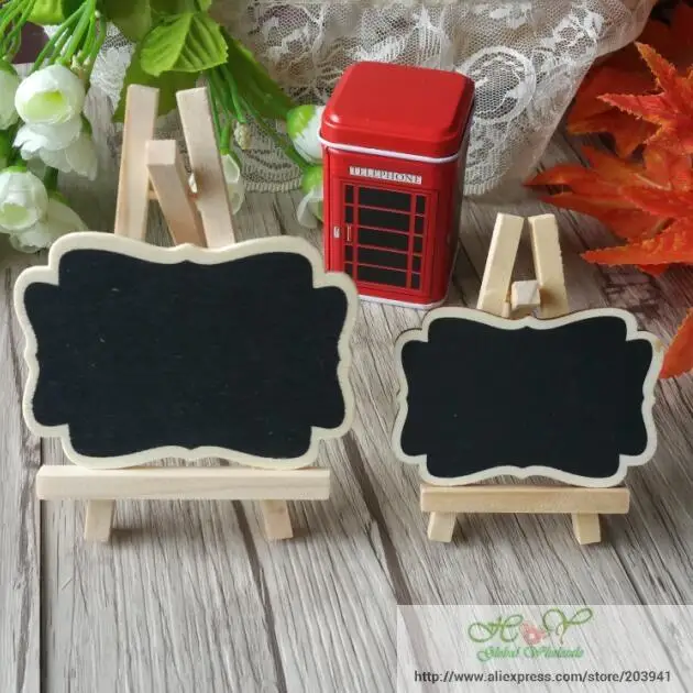 

1pcs New Vintage Wooden Mini blackboard Handmade with tripod zakka tools decorate exhibit DIY Teaching Stationery 85*60mm