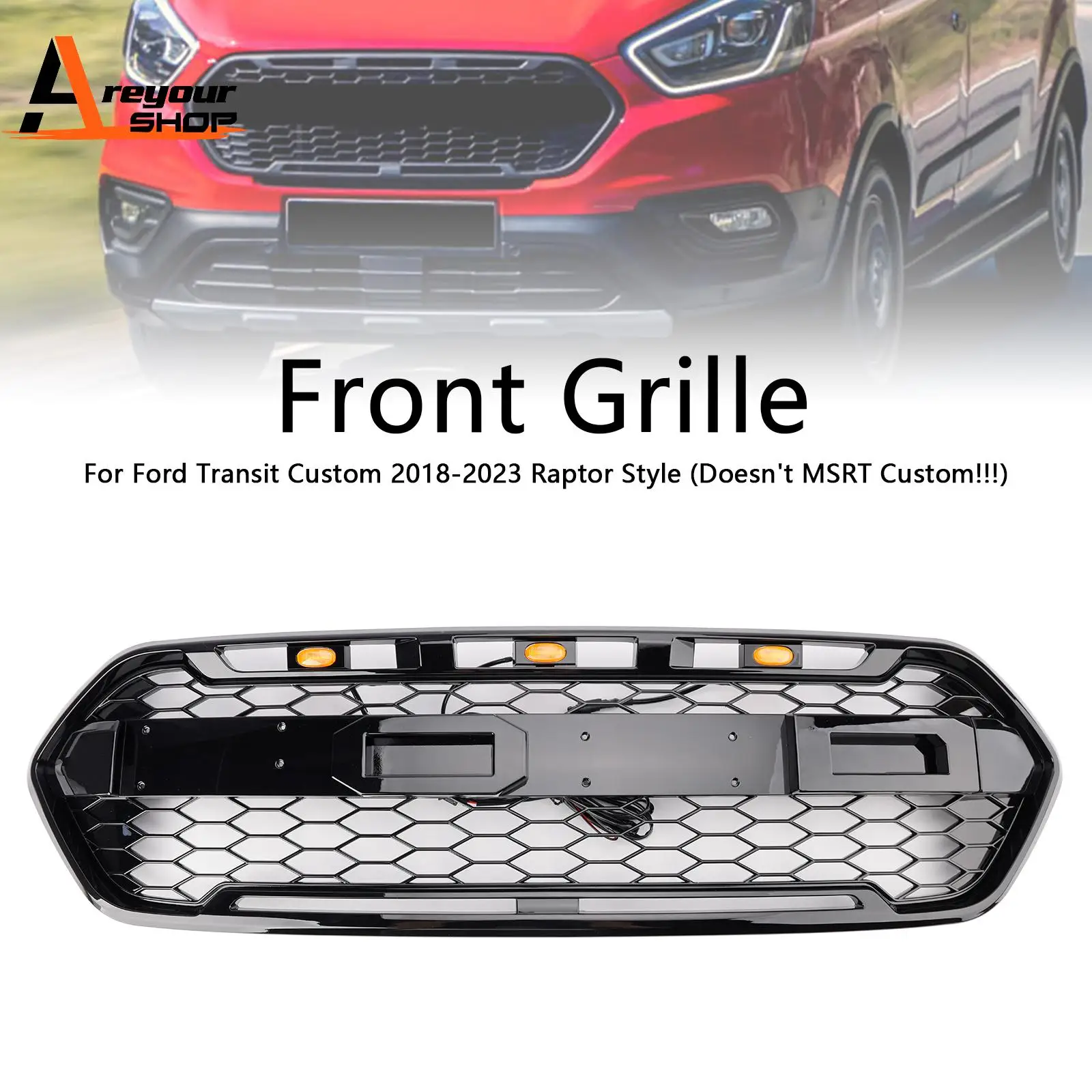 FOR FORD TRANSIT Custom Grill 2018 2019 2020 2021 Grille