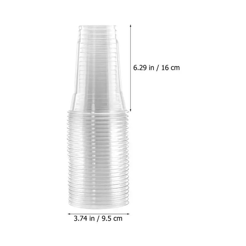 Glasses With Lid 50pcs 460/600ml Disposable Transparent Plastic Juice Yogurt Cups Milk Tea Juice Cold Drink Smoothie plastic cups