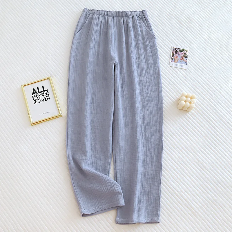 Crepe Ladies Trousers Double Cotton Pajamas Pants Casual Simple