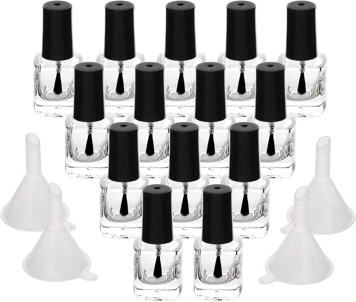 20pcs 5ml Refillable Nail Polish Bottles – Clear Glass Containers with Brush Cap and Fu... - SKU CBGS1810 - UGI Packaging